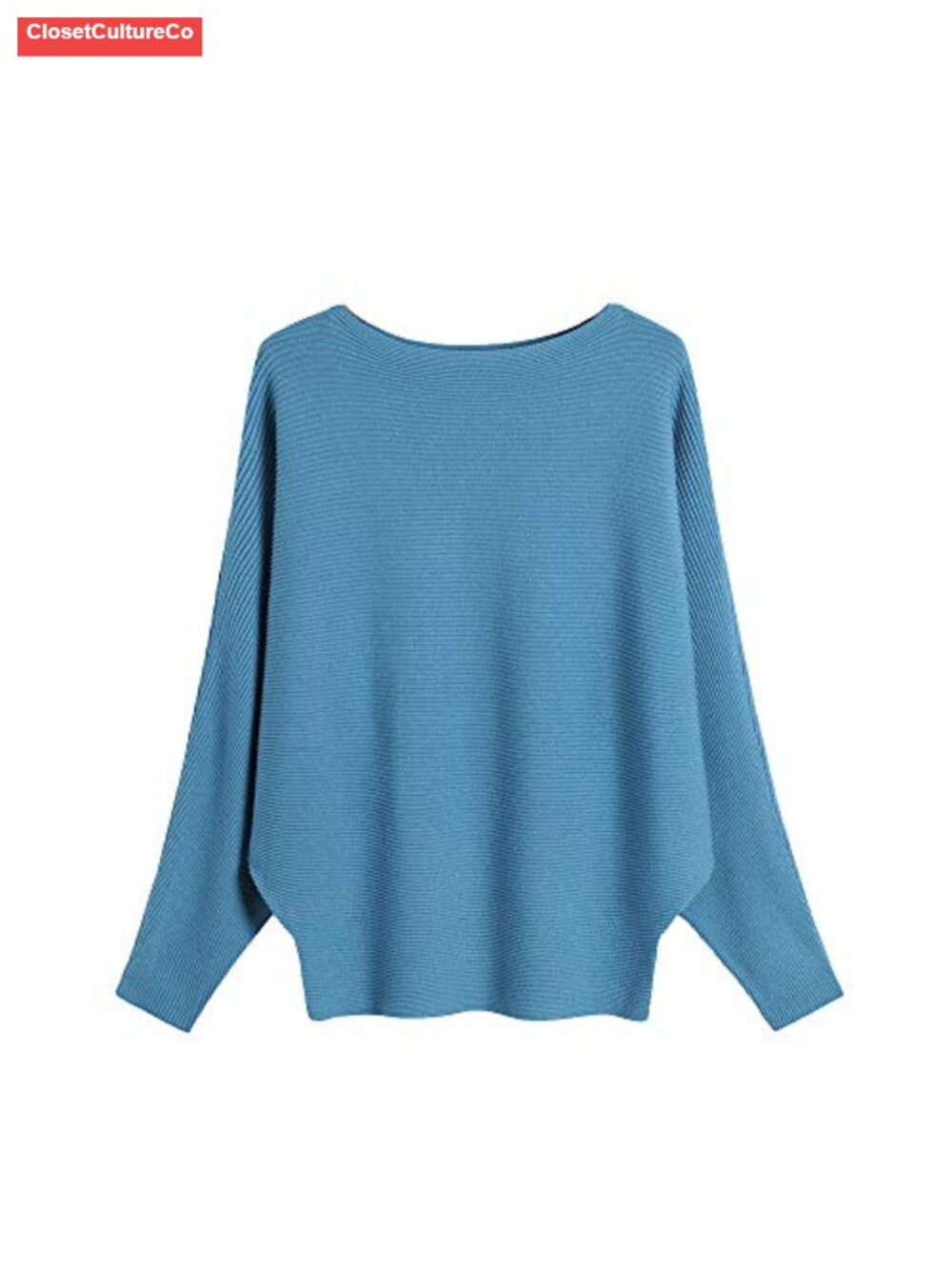 Women's Boat Neck Dolman Batwing Knit Pullover Winter Sweater